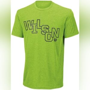 Wilson stacked Tech Tee Medium Fluorescent Yellow Green Tshirt Shirt Top Sport M